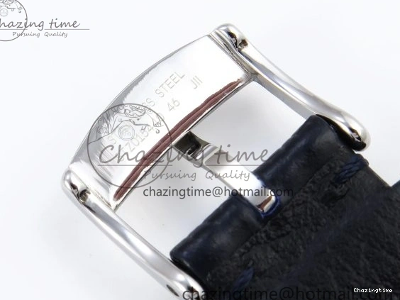 0208 Soft De Ville Date SS MKF 1:1 Best Edition Blue Dial Roman Marker on Black Leather Strap A 7745